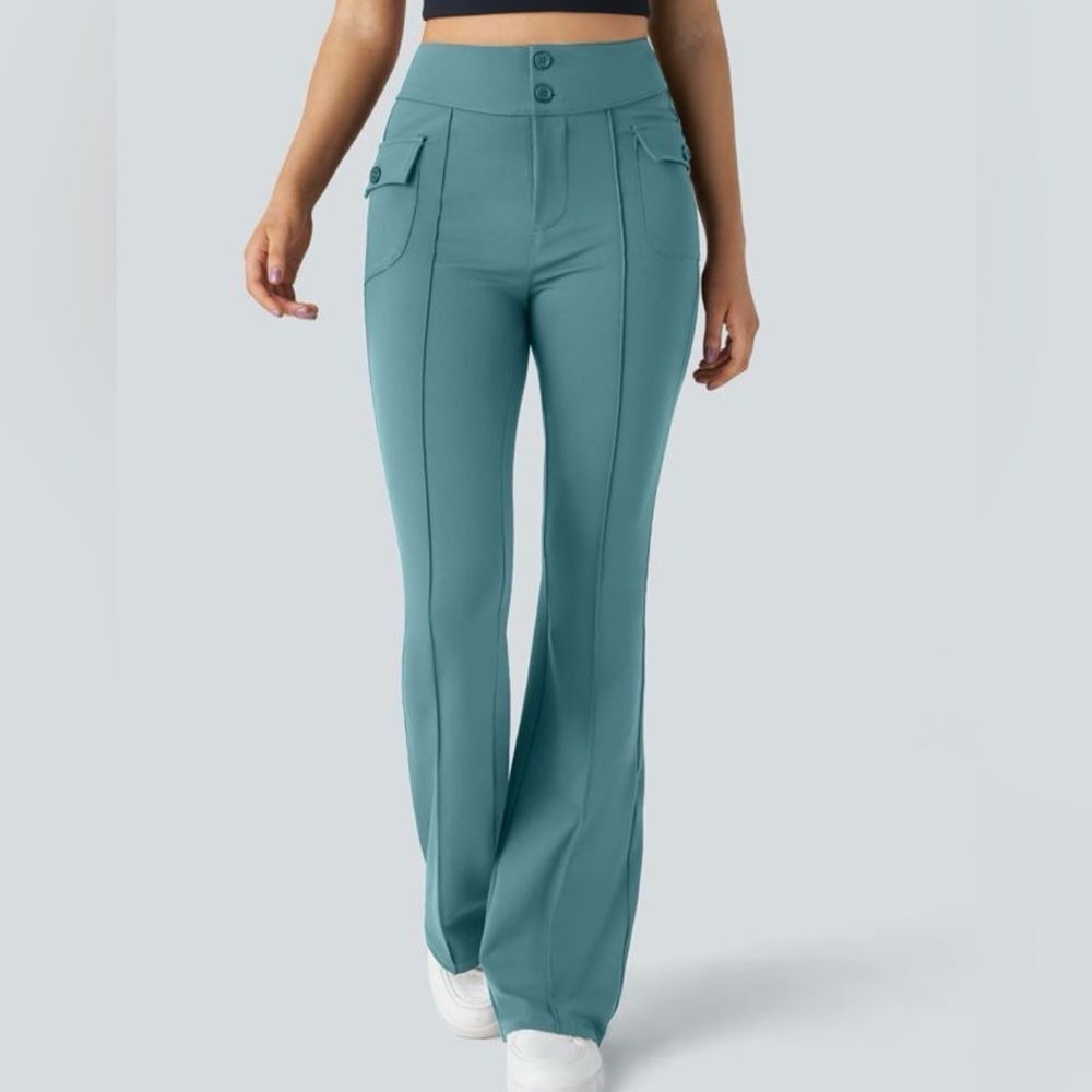 HALARA Teal High-Waist Flare Pants XL